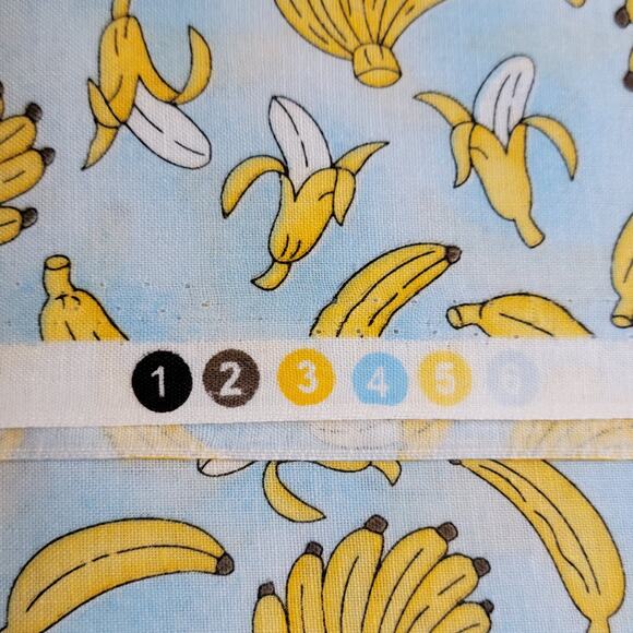 Hancock Fabrics Cotton 1ydx44 Bananas Print Blue Yellow Quilting Sewing Fabric - Picture 4 of 10